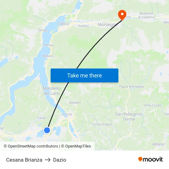 Cesana Brianza to Customs map