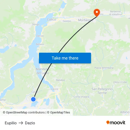 Eupilio to Customs map