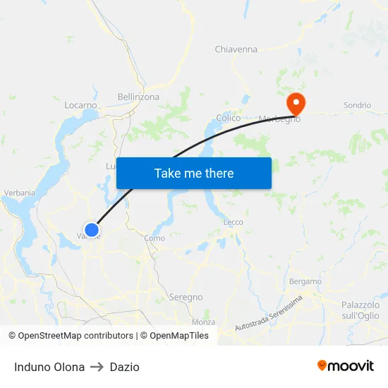 Induno Olona to Customs map