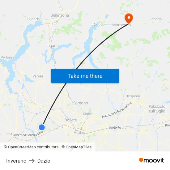 Inveruno to Customs map