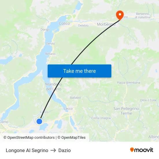 Longone Al Segrino to Customs map