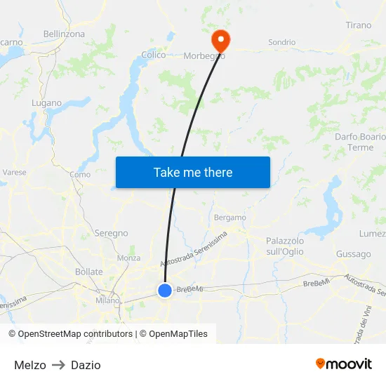 Melzo to Customs map