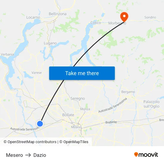 Mesero to Customs map