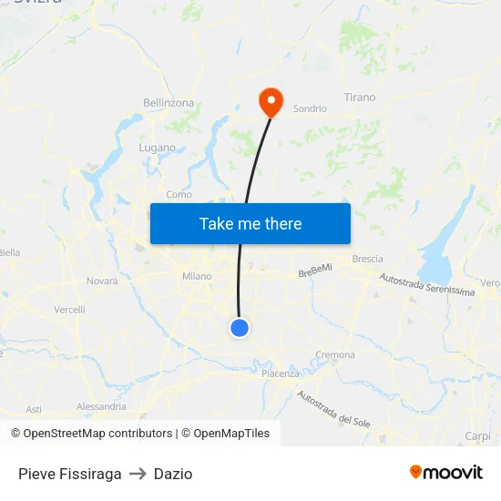 Pieve Fissiraga to Customs map