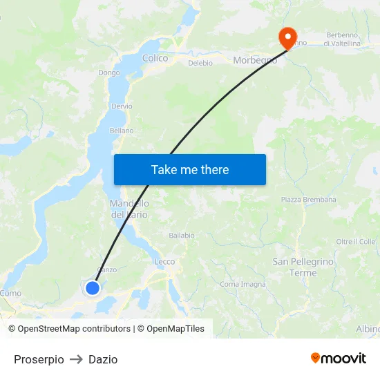 Proserpio to Customs map