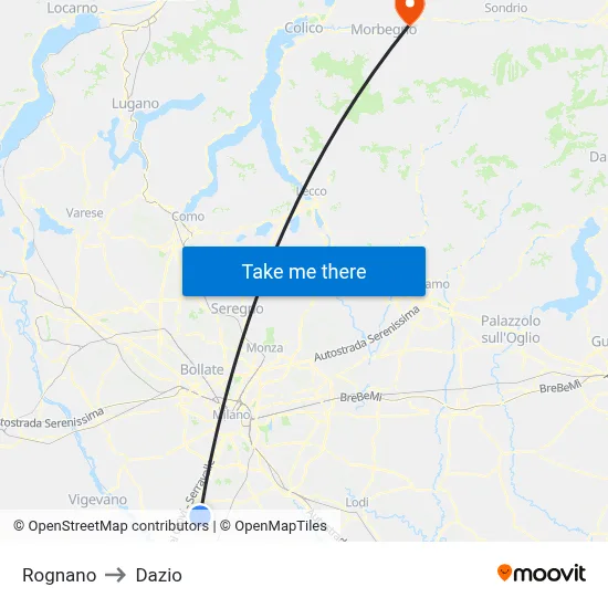 Rognano to Customs map