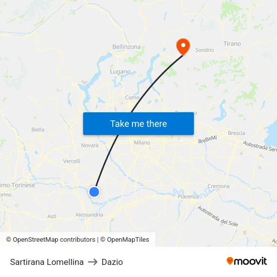 Sartirana Lomellina to Customs map