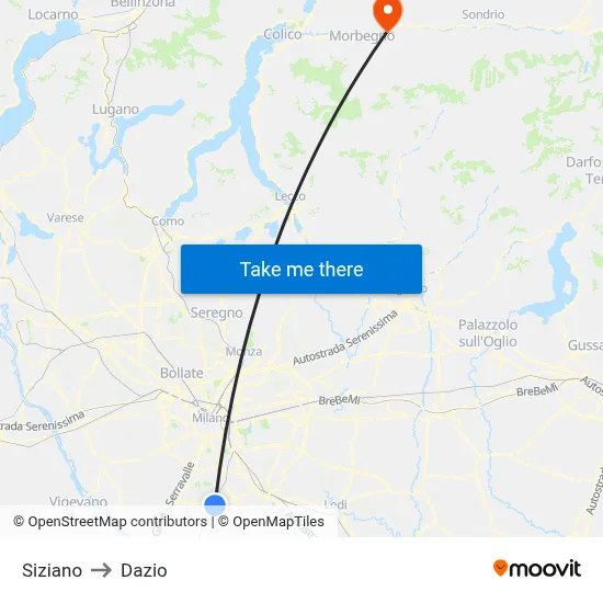 Siziano to Customs map