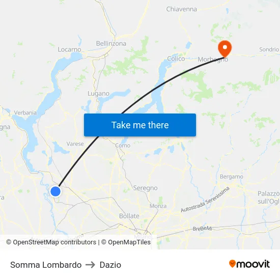 Somma Lombardo to Customs map