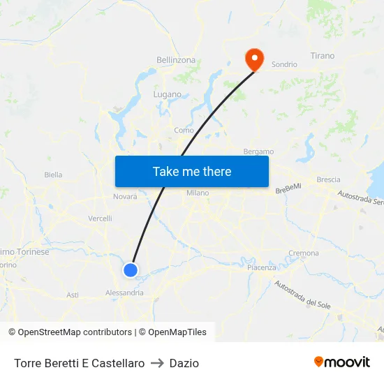 Torre Beretti e Castellaro to Customs map