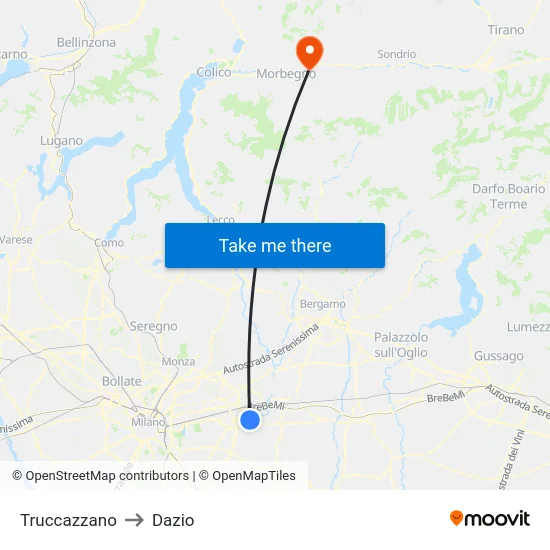 Truccazzano to Customs map
