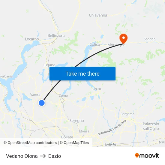 Vedano Olona to Customs map
