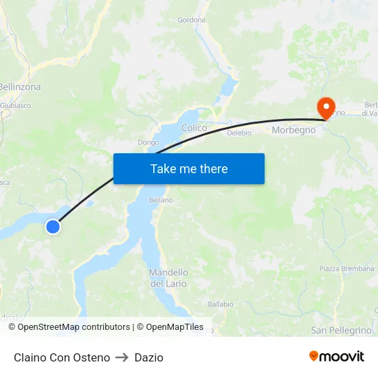 Claino con Osteno to Customs map
