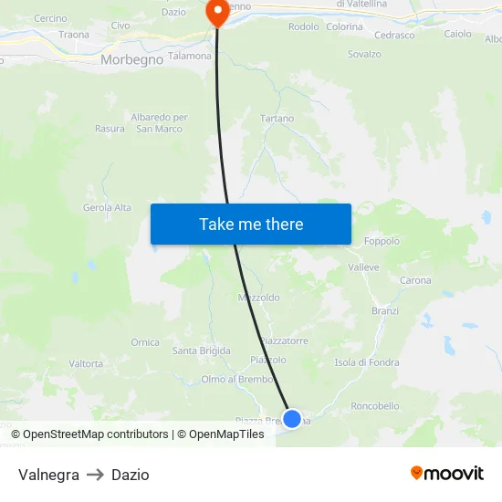 Valnegra to Customs map
