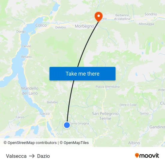 Valsecca to Customs map