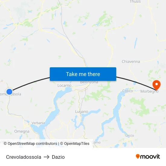 Crevoladossola to Customs map