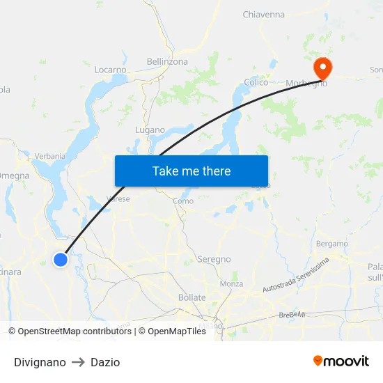 Divignano to Customs map