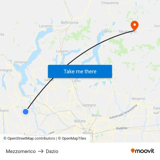Mezzomerico to Customs map