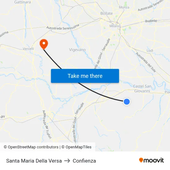 Santa Maria Della Versa to Confienza map