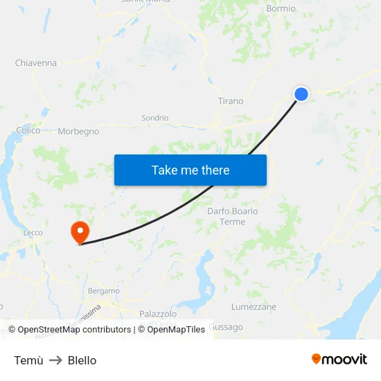 Temù to Blello map