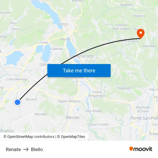 Renate to Blello map