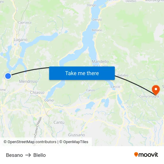 Besano to Blello map