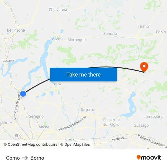 Como to Borno map