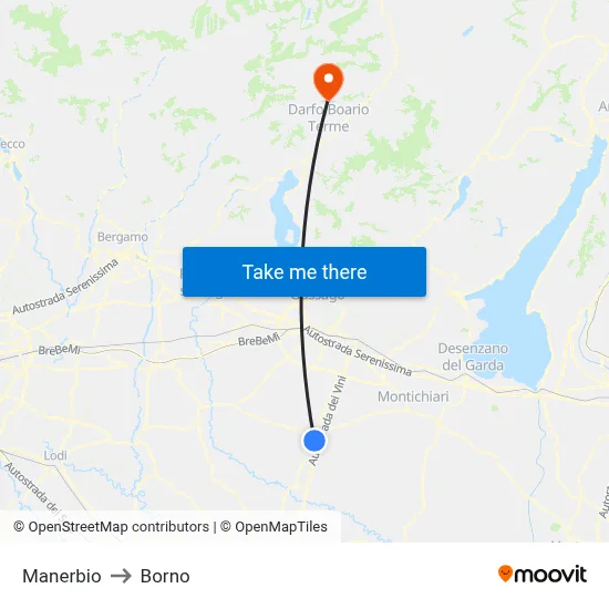 Manerbio to Borno map