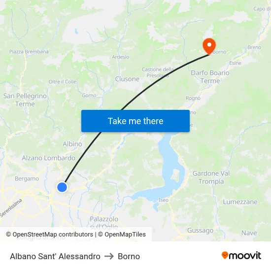 Albano Sant' Alessandro to Borno map
