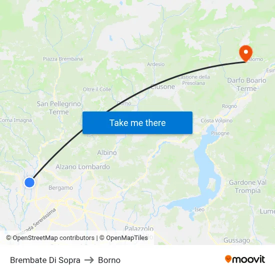 Brembate Di Sopra to Borno map