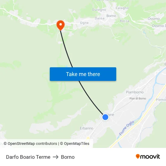 Darfo Boario Terme to Borno map