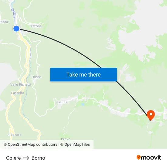 Colere to Borno map