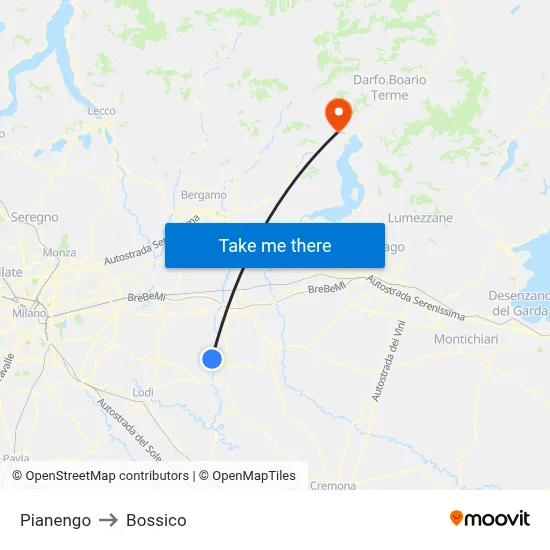Pianengo to Bossico map