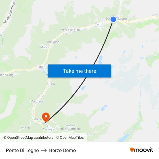 Ponte Di Legno to Berzo Demo map