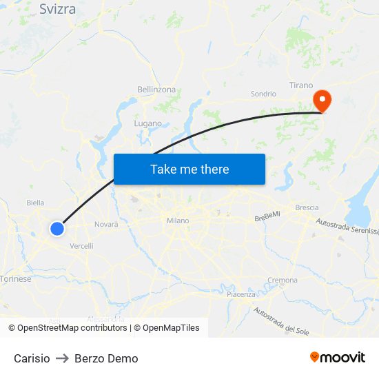 Carisio to Berzo Demo map