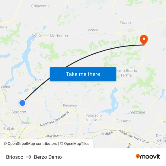 Briosco to Berzo Demo map