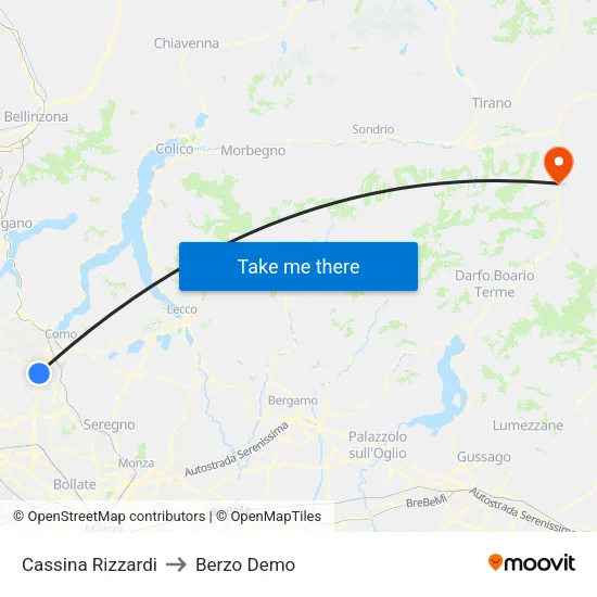 Cassina Rizzardi to Berzo Demo map