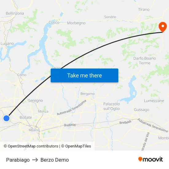 Parabiago to Berzo Demo map