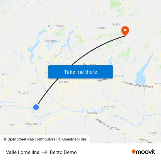Valle Lomellina to Berzo Demo map