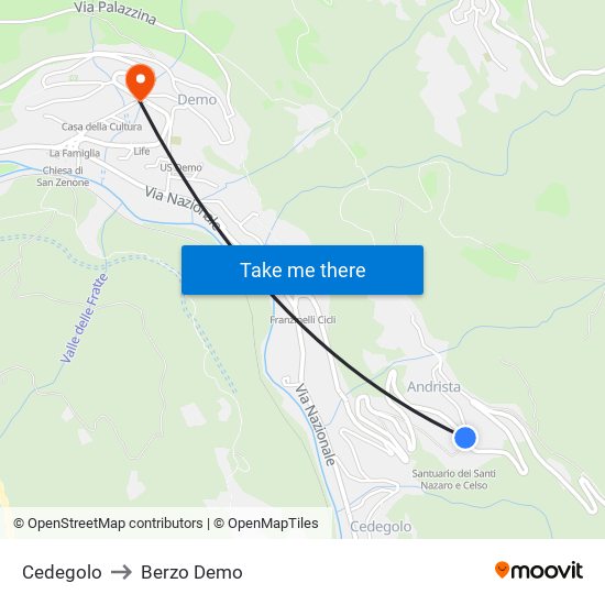 Cedegolo to Berzo Demo map