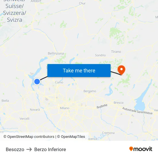 Besozzo to Berzo Inferiore map