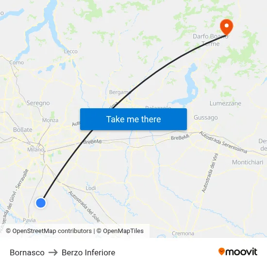 Bornasco to Berzo Inferiore map