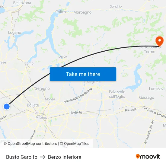 Busto Garolfo to Berzo Inferiore map