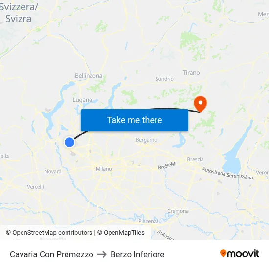Cavaria Con Premezzo to Berzo Inferiore map