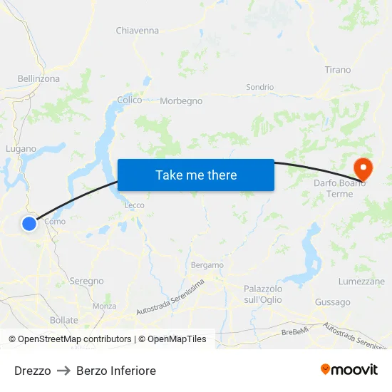 Drezzo to Berzo Inferiore map