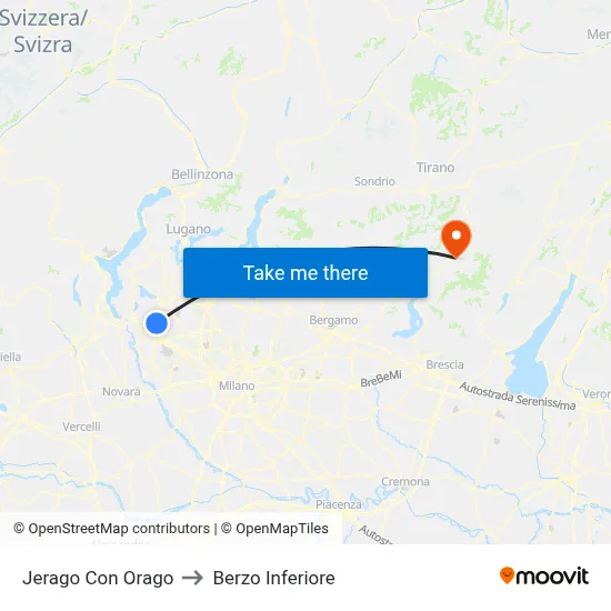 Jerago con Orago to Berzo Inferiore map