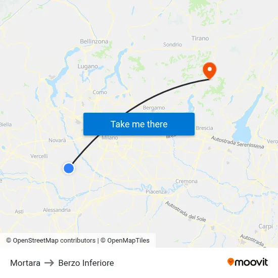 Mortara to Berzo Inferiore map