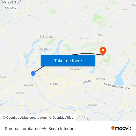 Somma Lombardo to Berzo Inferiore map