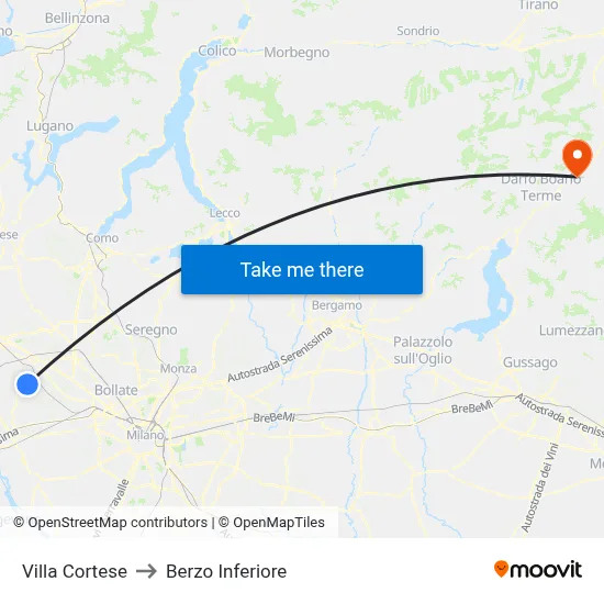 Villa Cortese to Berzo Inferiore map