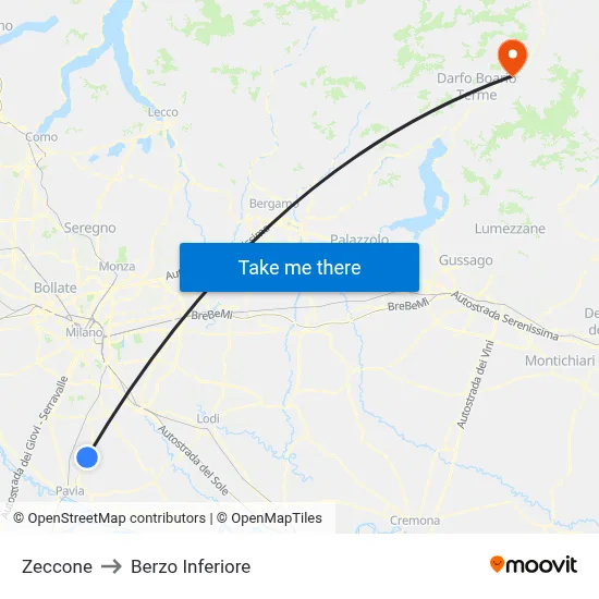 Zeccone to Berzo Inferiore map